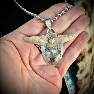 Sterling/ copper gemstone necklace